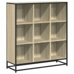 Vidaxl bibliothque chne sonoma 97, 5x33x107, 5cm bois ingnierie mtal