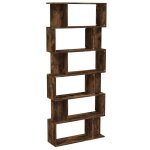 Vidaxl bibliothque / cloison chne fum 80x24x192 cm bois d'ingnierie