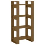 Vidaxl bibliothque / cloison marron miel 60x35x125 cm bois massif