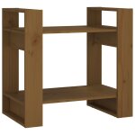 Vidaxl bibliothque / cloison marron miel 60x35x57 cm bois massif