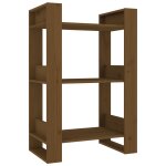 Vidaxl bibliothque / cloison marron miel 60x35x91 cm bois massif