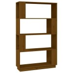 Vidaxl bibliothque / cloison marron miel 80x25x132 cm bois massif