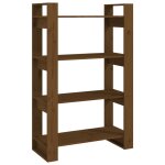 Vidaxl bibliothque / cloison marron miel 80x35x125 cm bois massif