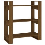 Vidaxl bibliothque / cloison marron miel 80x35x91 cm bois massif