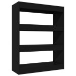 Vidaxl biblioth�que / cloison noir 80x30x103 cm bois d'ing�nierie
