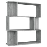 Vidaxl biblioth�que / cloison sonoma gris 80x24x96 cm bois d'ing�nierie