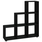Vidaxl biblioth�que escalier noir 107 cm bois d'ing�nierie