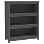 Vidaxl bibliothque gris 80x35x97 cm bois de pin massif