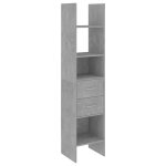 Vidaxl biblioth�que gris b�ton 40x35x180 cm bois d?ing�nierie