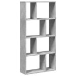 Vidaxl biblioth�que gris b�ton 60x20x120, 5 cm bois d'ing�nierie