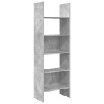 Vidaxl biblioth�que gris b�ton 60x35x180 cm bois d?ing�nierie