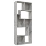 Vidaxl biblioth�que gris b�ton 67x24x161 cm bois d'ing�nierie