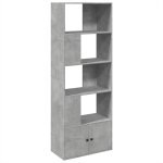 Vidaxl biblioth�que gris b�ton 70x36x189 cm bois d'ing�nierie