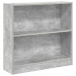 Vidaxl biblioth�que gris b�ton 80x24x75 cm bois d'ing�nierie