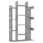 Vidaxl bibliothque gris bton 86x25, 5x140 cm bois d?ingnierie