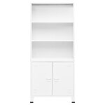 Vidaxl biblioth�que industrielle blanc 80x32x180 cm acier