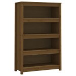 Vidaxl bibliothque marron miel 80x35x126 cm bois de pin massif