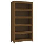 Vidaxl bibliothque marron miel 80x35x154 cm bois de pin massif