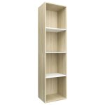 Vidaxl bibliothèque / meuble tv blanc et chêne sonoma bois d?ingénierie Vidaxl bibliothèque / meuble tv blanc et chêne sonoma bois d?ingénierie