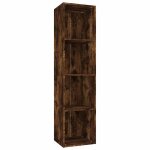 Vidaxl biblioth�que / meuble tv ch�ne fum� 36x30x143cm bois d'ing�nierie