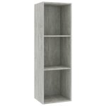 Vidaxl biblioth�que / meuble tv gris b�ton 36x30x114cm bois d?ing�nierie