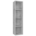 Vidaxl bibliothque / meuble tv gris bton 36x30x143cm bois d?ingnierie
