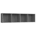 Vidaxl bibliothque / meuble tv sonoma gris 143x30x36cm bois ingnierie