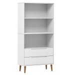 Vidaxl bibliothque molde blanc 85x35x170, 5 cm bois massif de pin