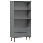 Vidaxl biblioth�que molde gris 85x35x170, 5 cm bois massif de pin