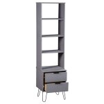 Vidaxl bibliothque new york gris bois de pin massif
