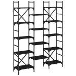 Vidaxl bibliothque noir 127, 5x28, 5x172, 5 cm bois d'ingnierie