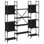 Vidaxl biblioth�que noir 155, 5x24x166, 5 cm bois d'ing�nierie