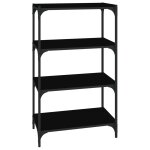 Vidaxl bibliothque noir 60x33x100 cm bois d'ingnierie et acier