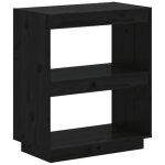 Vidaxl biblioth�que noir 60x35x71 cm bois de pin massif