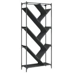 Vidaxl bibliothque noir 79x30x180 cm bois d'ingnierie et mtal