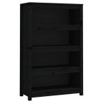 Vidaxl bibliothque noir 80x35x126 cm bois de pin massif