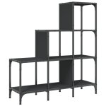 Vidaxl bibliothque noir 92x30x102 cm bois d'ingnierie et mtal