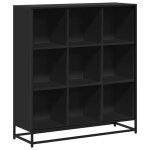 Vidaxl bibliothque noir 97, 5x33x107, 5 cm bois d'ingnierie et mtal
