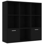 Vidaxl bibliothque noir 98x30x98 cm bois d?ingnierie