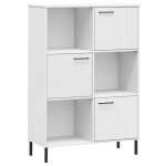 Vidaxl biblioth�que avec pieds en m�tal blanc 90x35x128, 5 cm bois oslo