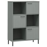 Vidaxl bibliothque avec pieds en mtal gris 90x35x128, 5 cm bois oslo