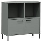 Vidaxl bibliothque avec pieds en mtal gris 90x35x90, 5 cm bois oslo