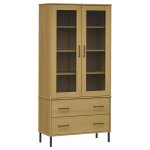 Vidaxl biblioth�que avec pieds en m�tal marron 85x35x172, 5cm bois oslo