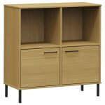 Vidaxl bibliothque avec pieds en mtal marron 90x35x90, 5 cm bois oslo