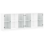 Vidaxl biblioth�que avec portes blanc 204x37x75 cm bois d'ing�nierie