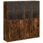 Vidaxl bibliothèque avec portes chêne fumé 136x37x142 cm Vidaxl bibliothèque avec portes chêne fumé 136x37x142 cm