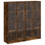 Vidaxl biblioth�que avec portes ch�ne fum� 136x37x142 cm