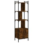 Vidaxl bibliothque avec porte chne fum 44, 5x30x154, 5 cm