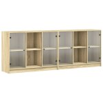 Vidaxl biblioth�que avec portes ch�ne sonoma 204x37x75 cm