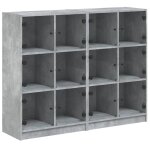 Vidaxl bibliothque avec portes gris bton 136x37x109 cm